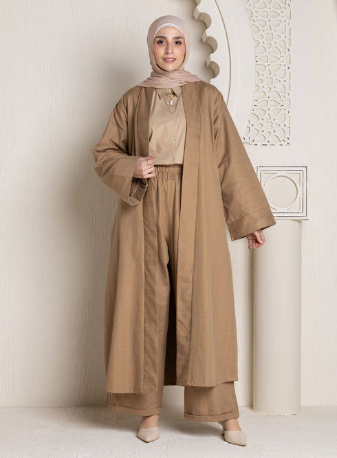 Coffee Jacquard Suit - Khotwh